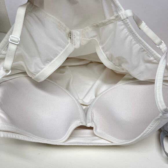 Garnet Hill Trio Comfort Camisole Bras in Gray, Coral, and Ivory - Picture 9 of 10